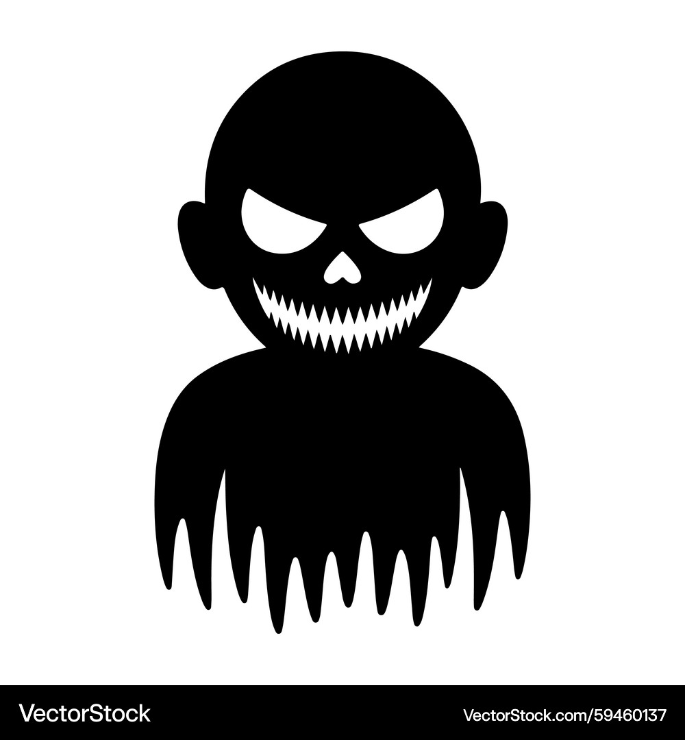 Spooky Halloween Monster Silhouette – Royalty-Free Vector | VectorStock, image size:1000x1080