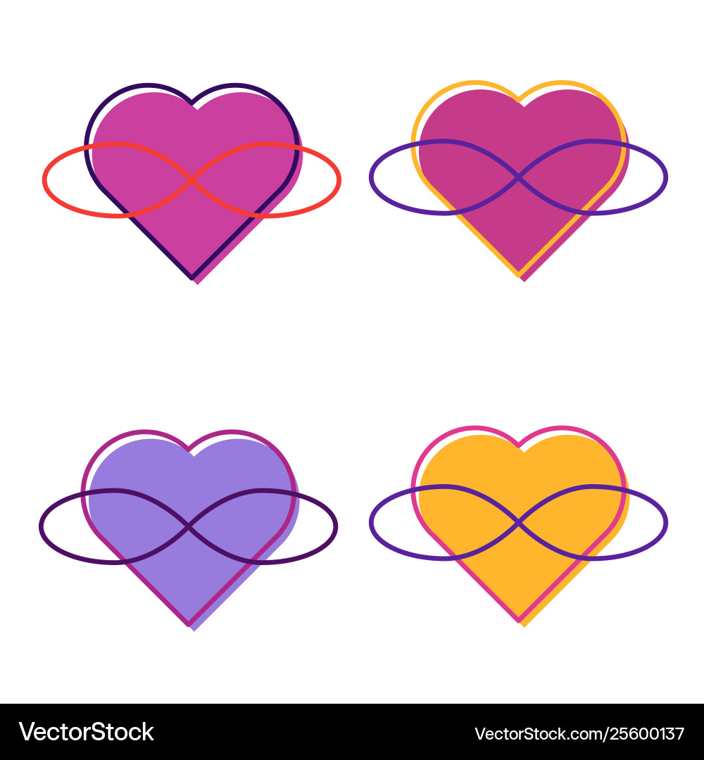 Symbol polyamory heart and infinity endless Symbol polyamory heart and infinity endless vector image