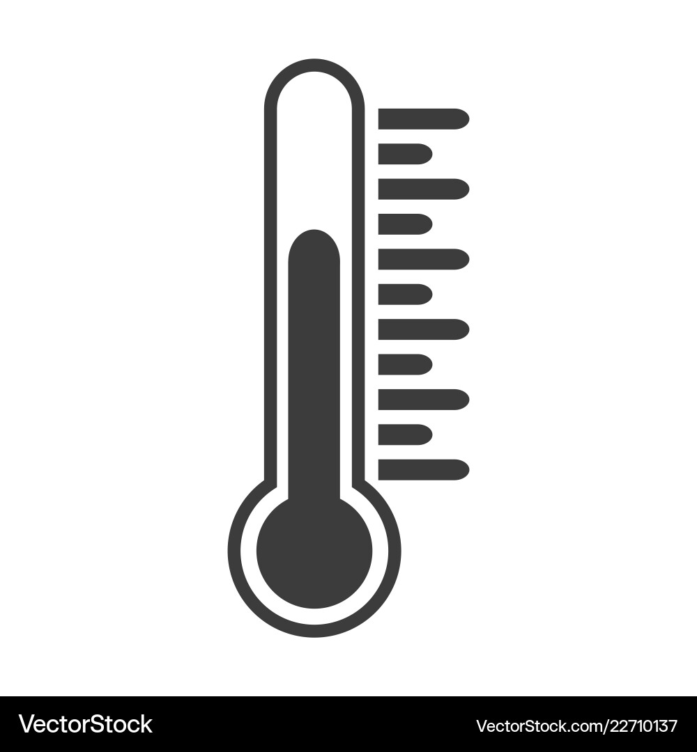Thermometer icon with temperature half scale vector image