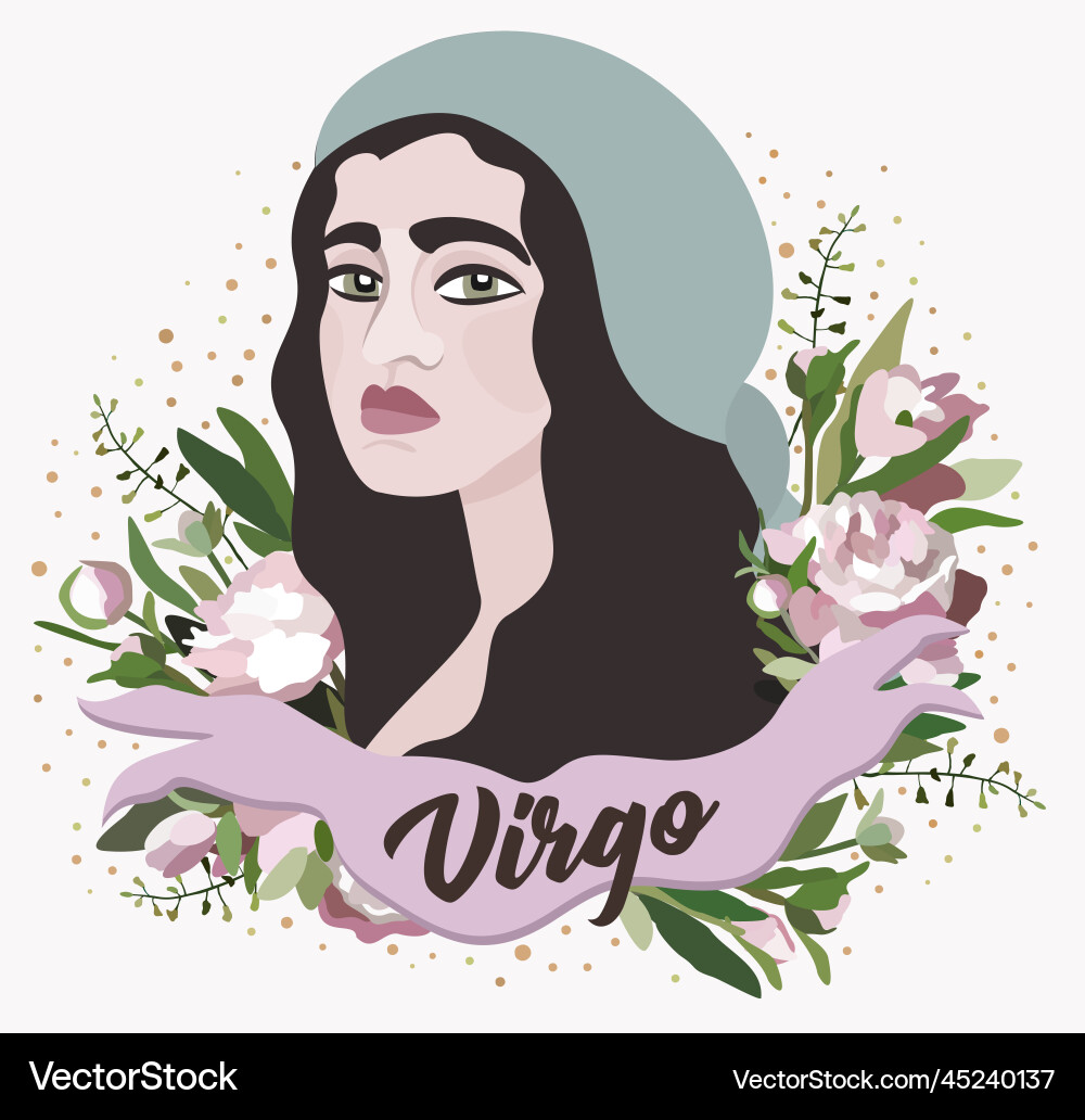 Virgo Sternzeichen isolierte Zusammensetzung Virgo Sternzeichen isolierte Zusammensetzung vektorbild