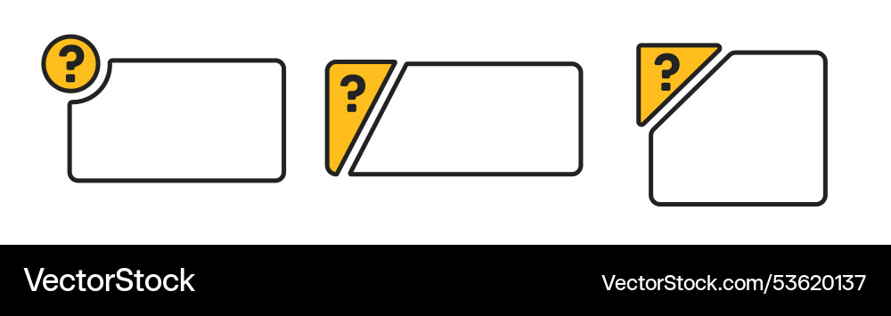 Warning question empty message with yellow edge Vector Image
