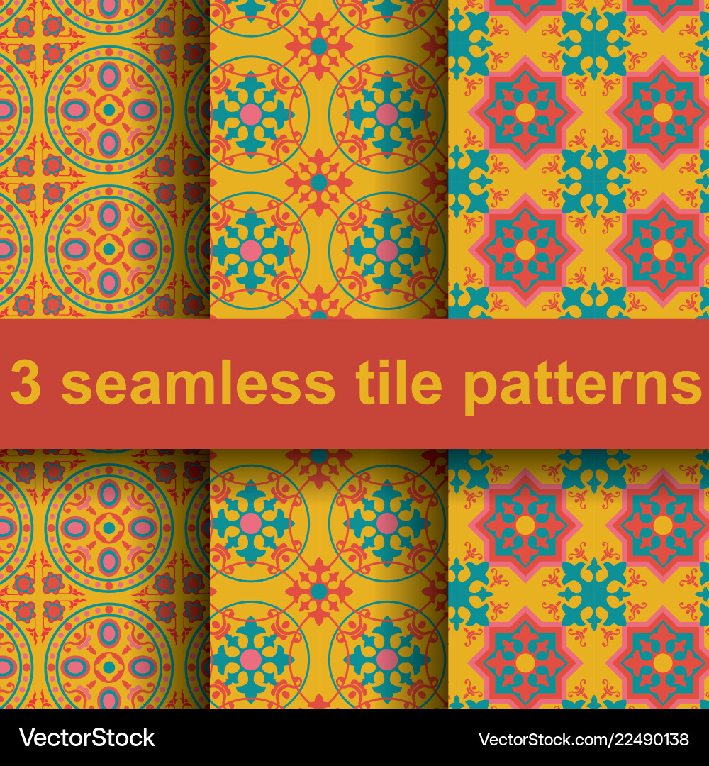 3 tile patterns Vector Image