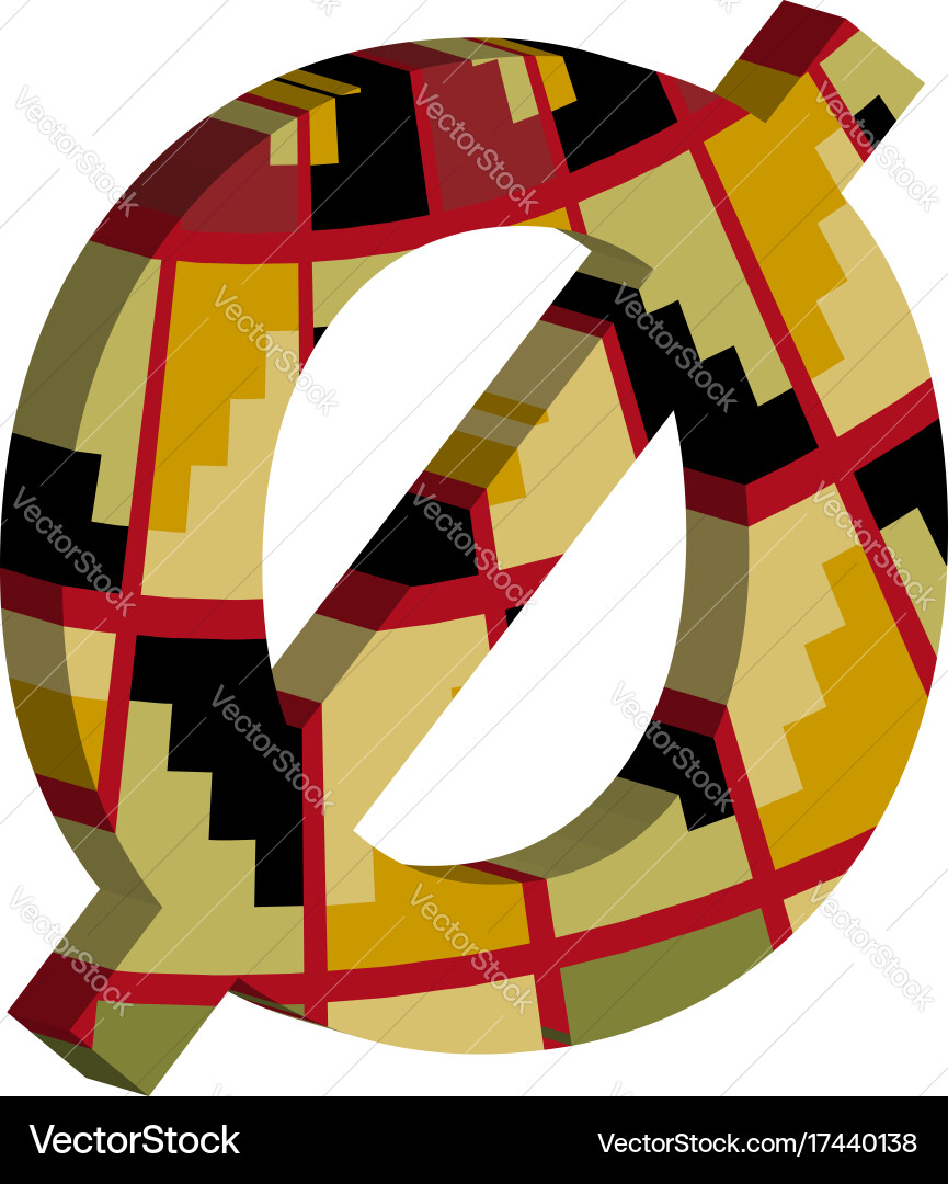 3d font number 0 vector image