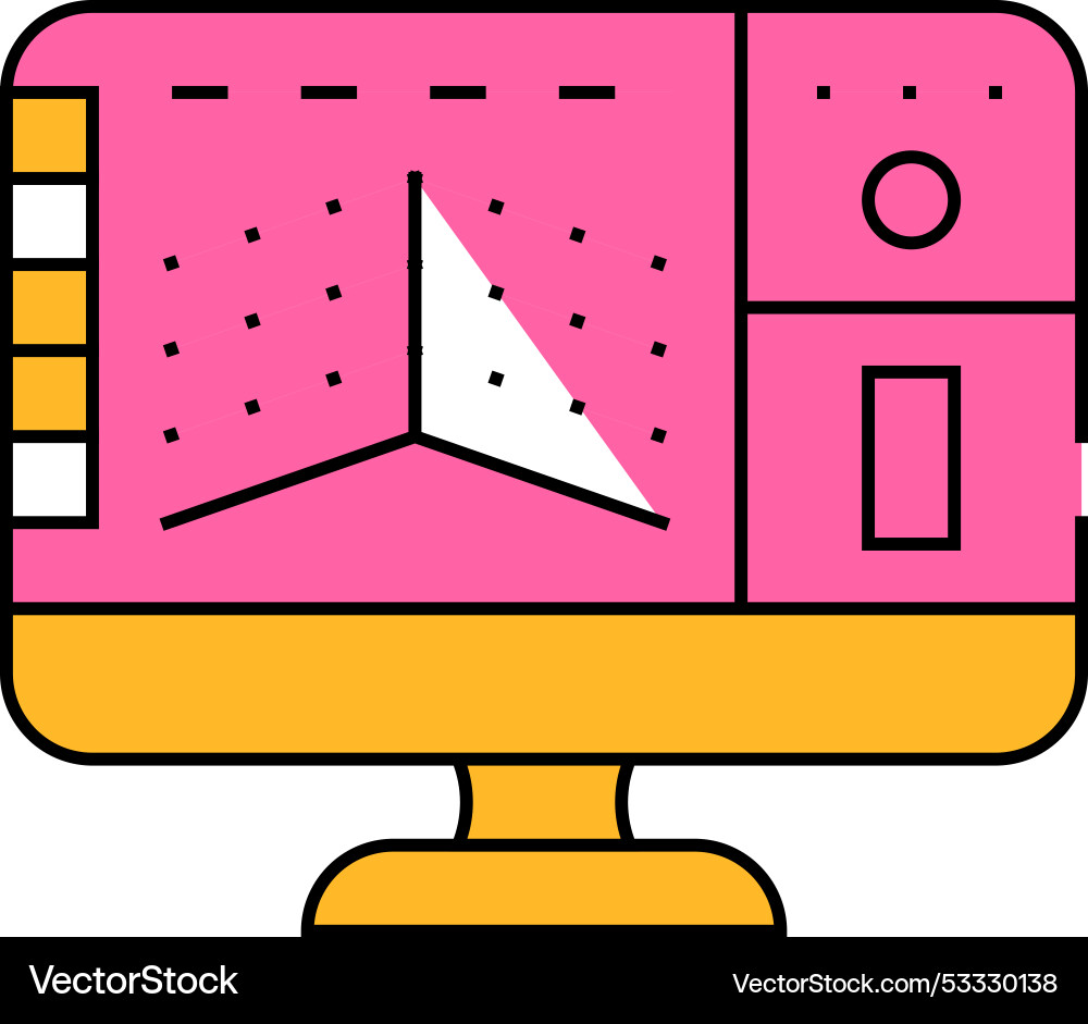 3d modeling flat icon color Vector Image
