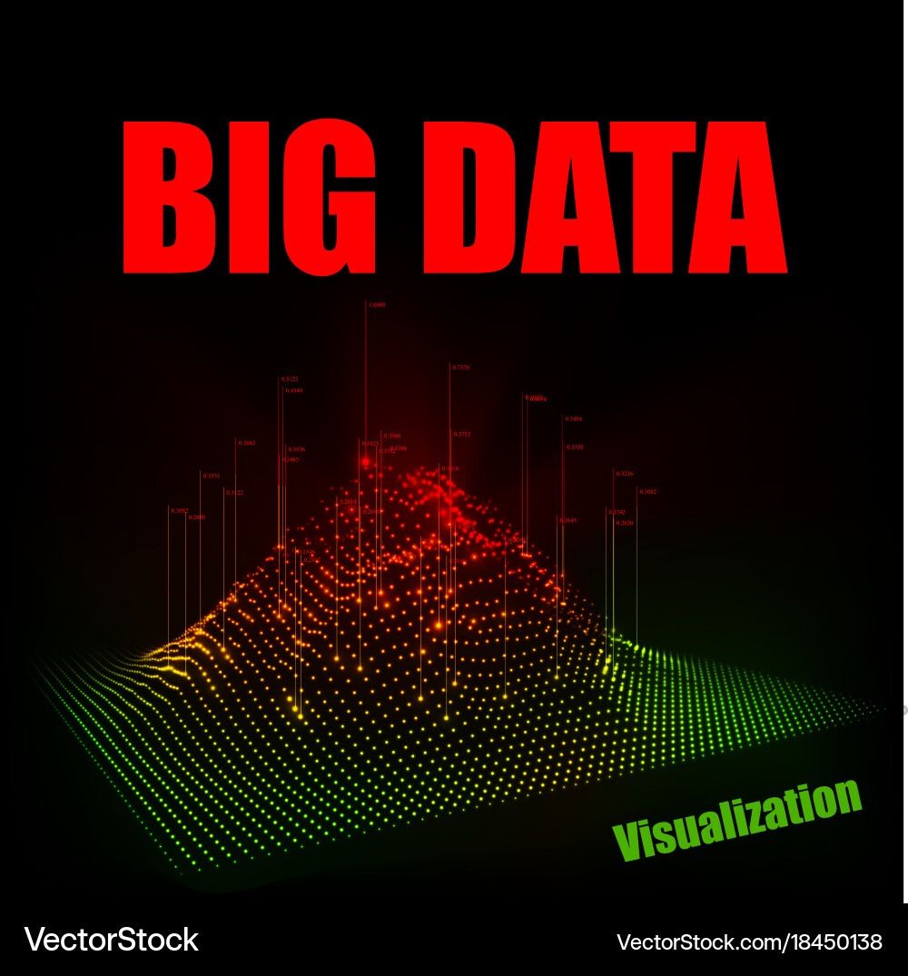 Abstract 3d big data visualization vector image