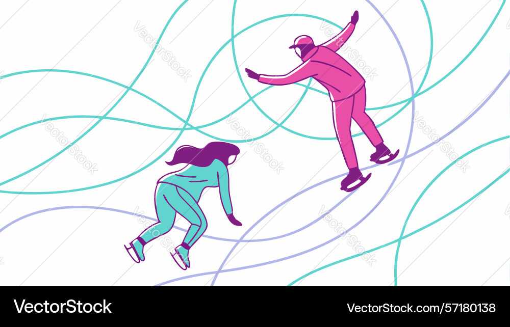 Abstract figures in synchronized movement design vector image