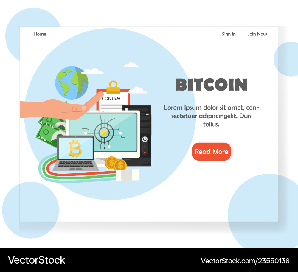Bitcoin Investment Website – Royalty-Free Vector | VectorStock