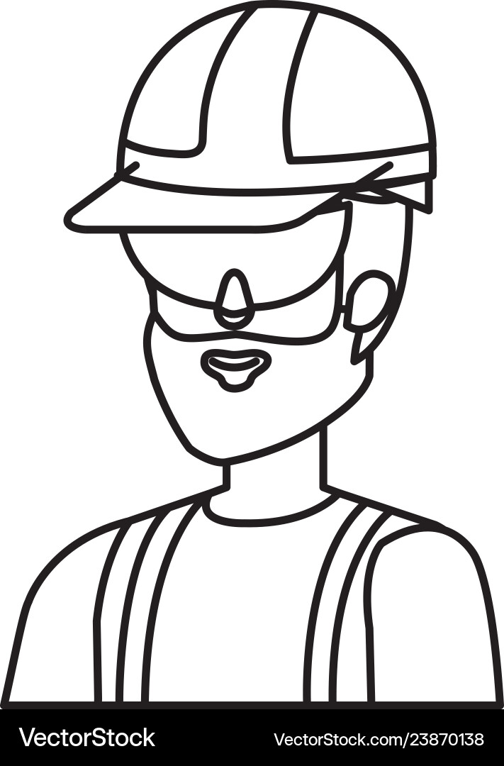 Builder constructor with helmet and goggles Builder constructor with helmet and goggles vector image