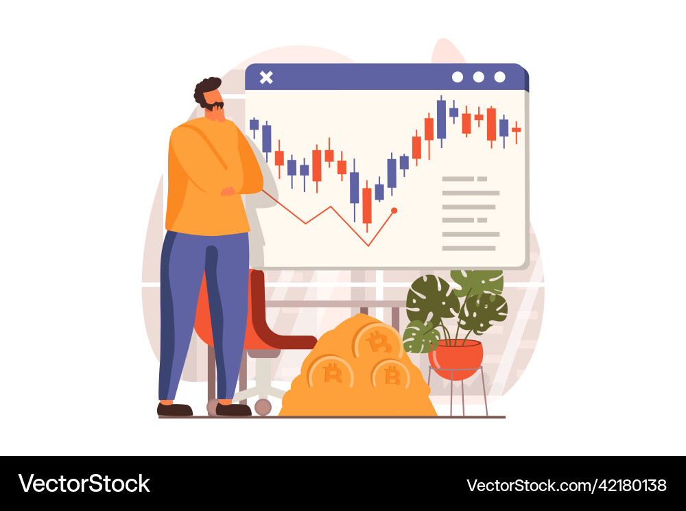 Cryptocurrency mining web concept in flat design Cryptocurrency mining web concept in flat design vector image