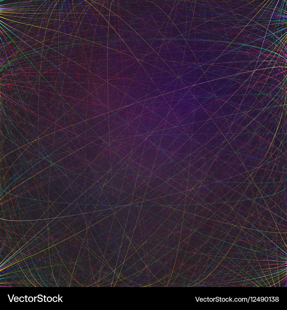 Dark background with colorful abstract lines Vector Image