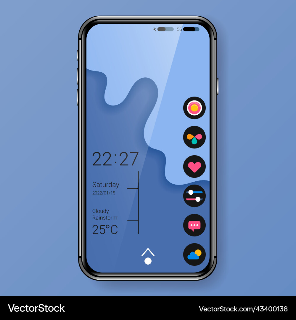Dark mode user interface realistic mobile app vector image