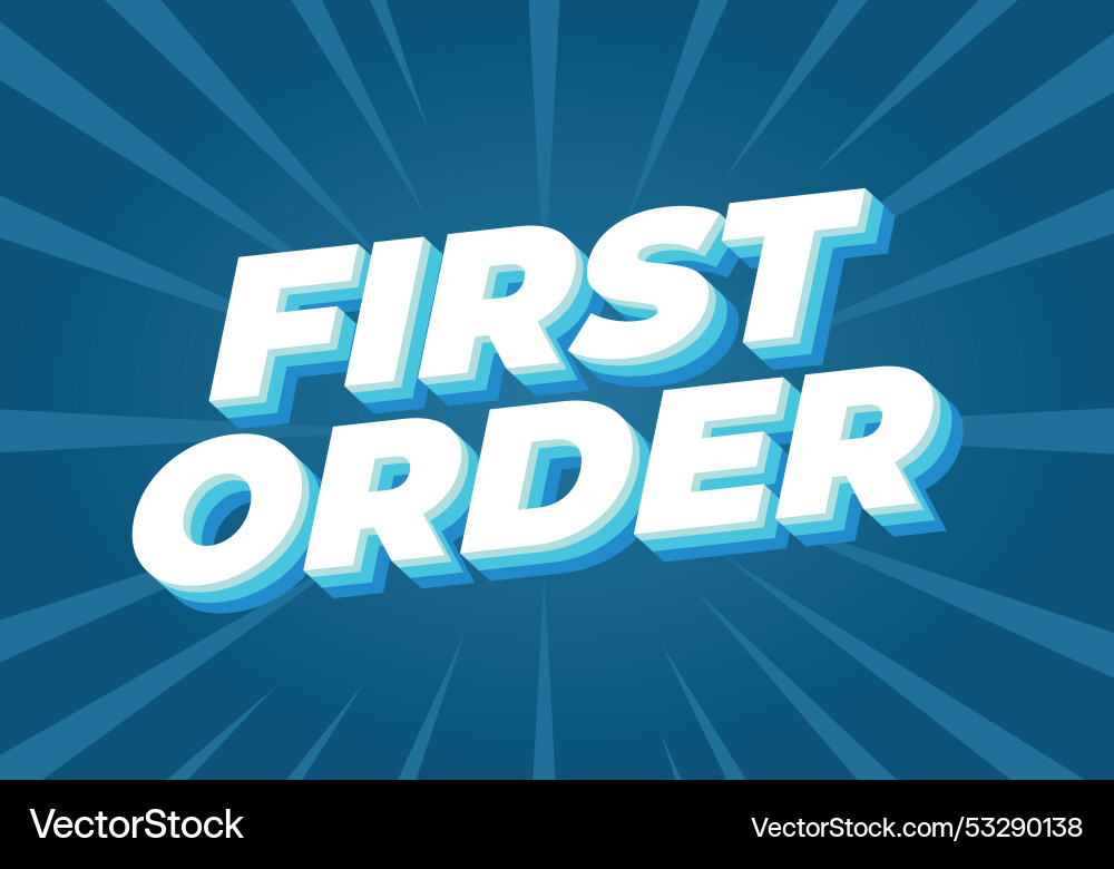 First order text effect in 3d style with modern First order text effect in 3d style with modern Vector Image