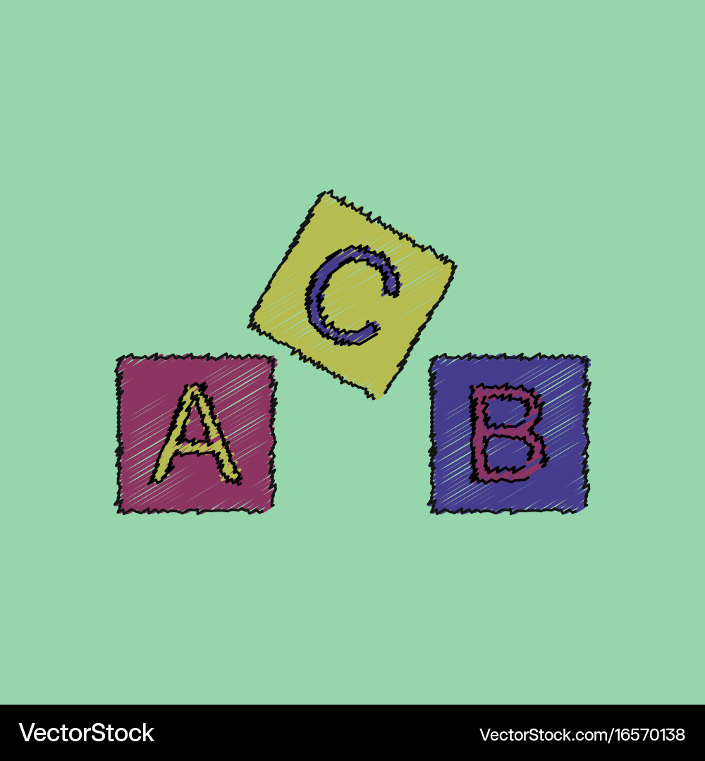 Flat shading style icon toy blocks vector image