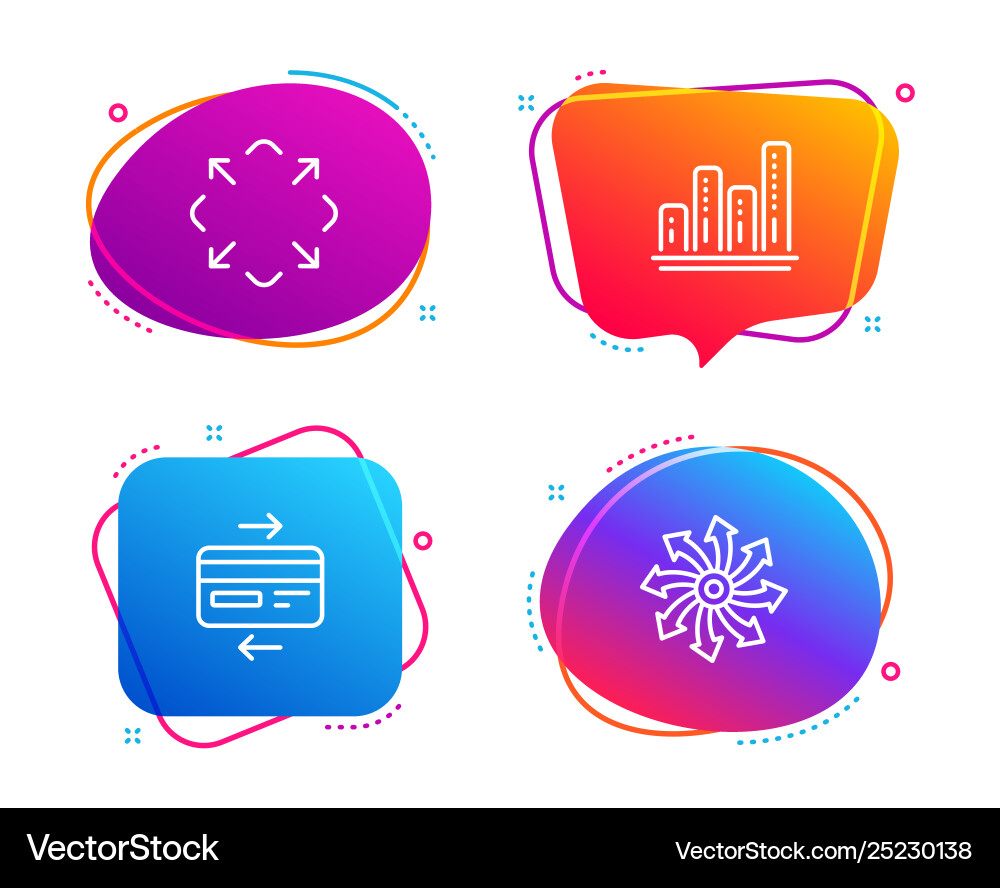 Graph chart credit card and maximize icons set Graph chart credit card and maximize icons set vector image