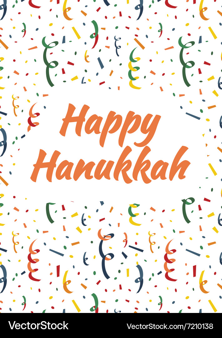 Happy hanukkah card with exploding party popper vector image