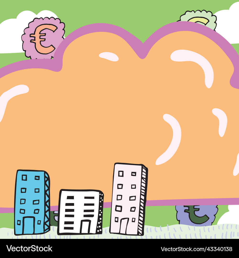 Important message written in shape of cloud vector image