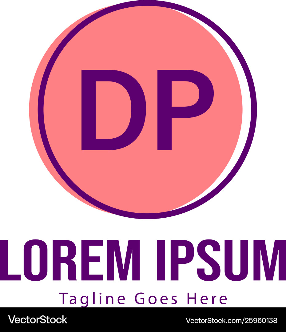 Initial dp logo template with modern frame Initial dp logo template with modern frame vector image