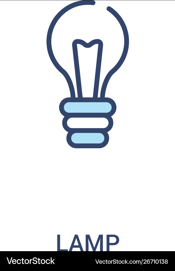Lamp concept 2 colored icon simple line element Lamp concept 2 colored icon simple line element Vector Image