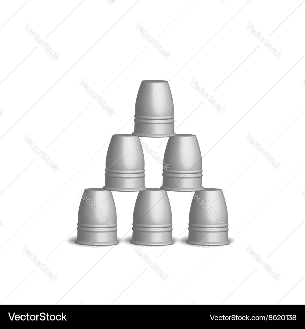 Magic three cups game set 3d Vector Image
