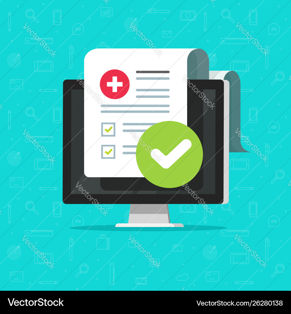 Medical form check list with results data Medical form check list with results data vector image