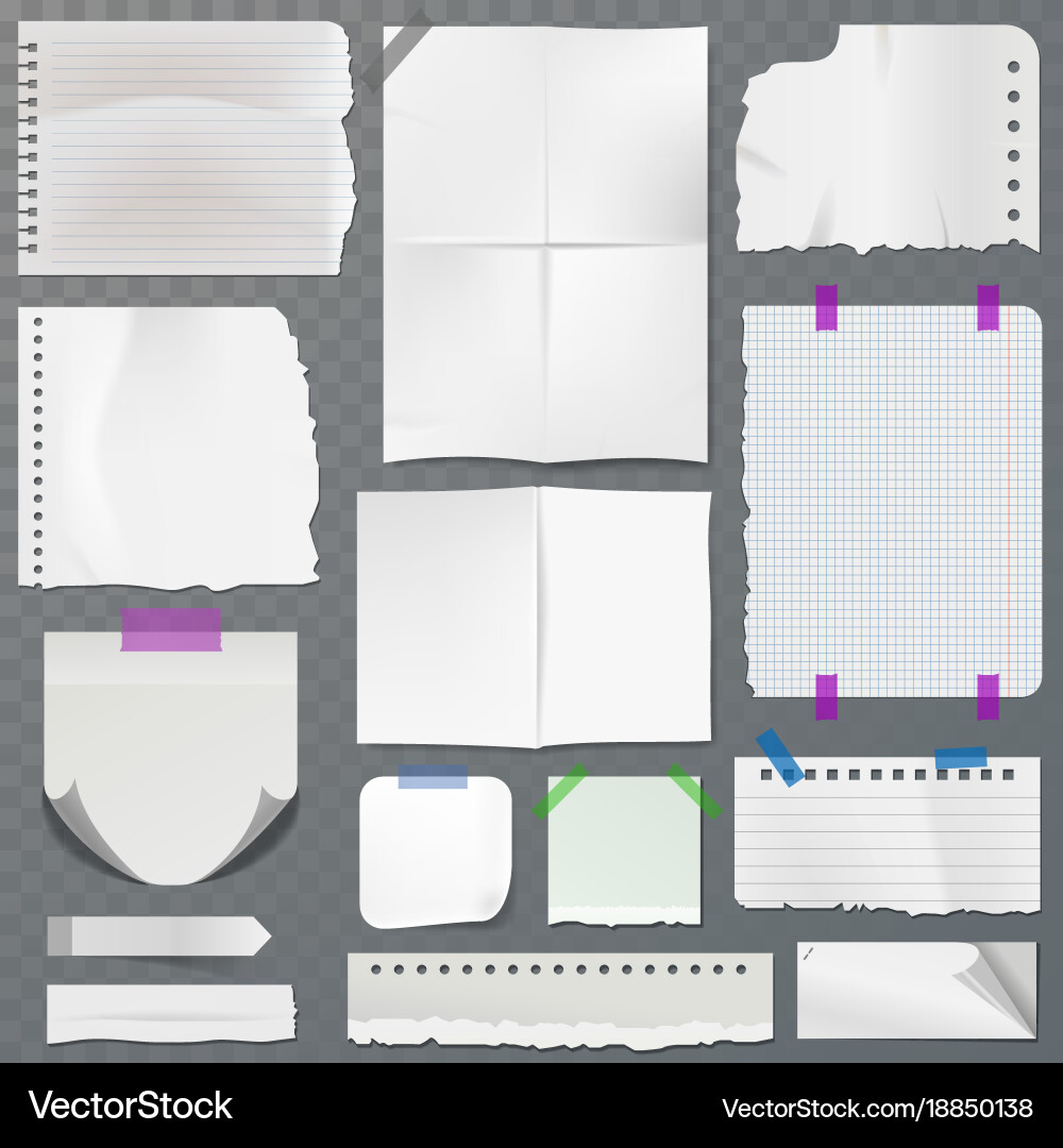 Notebook Paper Sheets with Stickers vector image