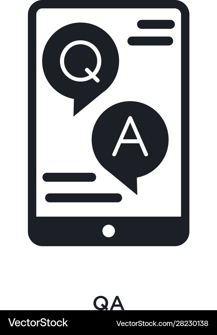 Qa isolated icon simple element from e-learning vector image