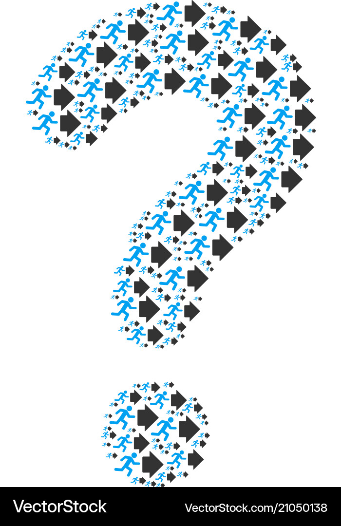 Question composition of exit direction icons Question composition of exit direction icons vector image