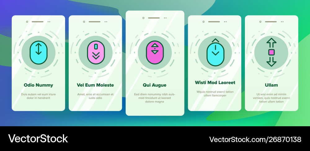 Scroll onboarding Scroll onboarding vector image