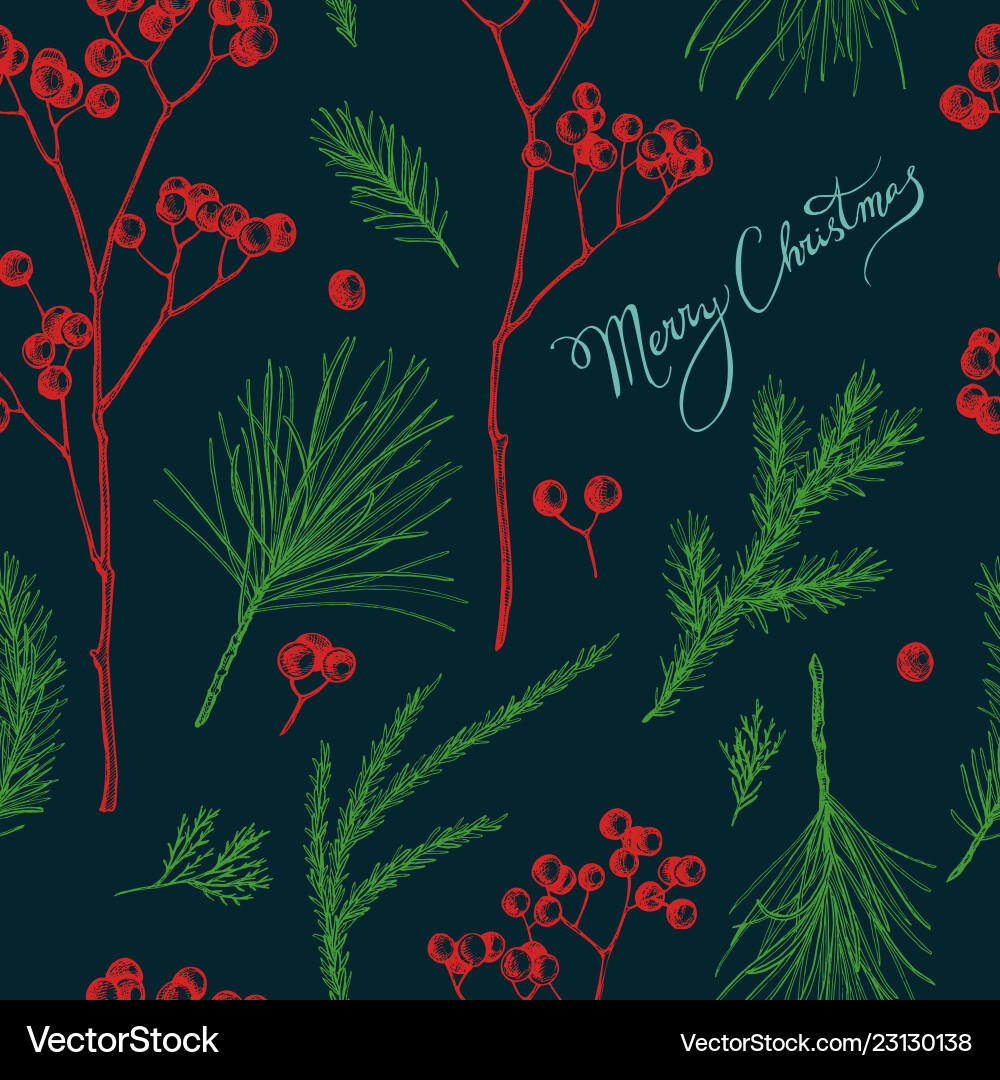 Seamless pattern with colored rowan lettering Seamless pattern with colored rowan lettering vector image
