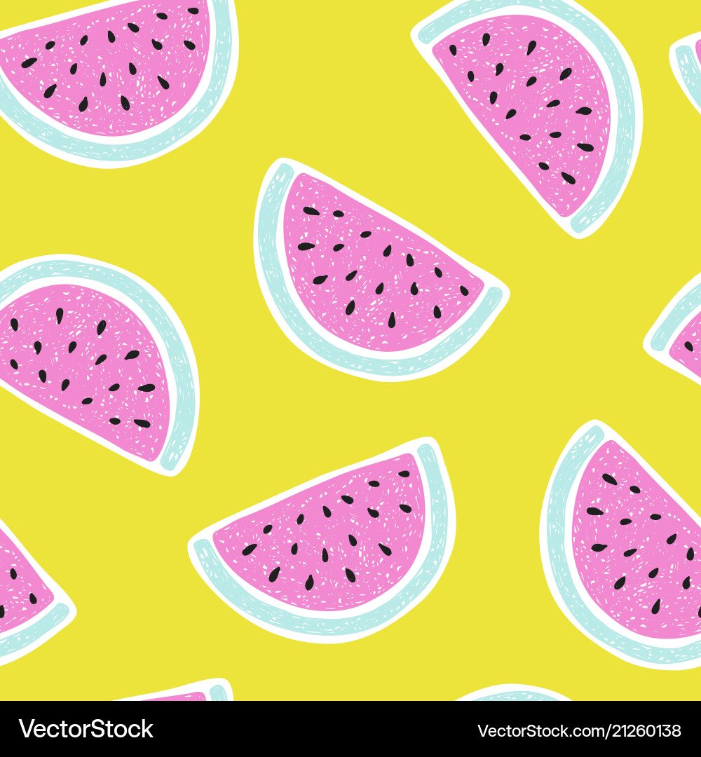 Seamless pattern with watermelon in sketch style Seamless pattern with watermelon in sketch style vector image