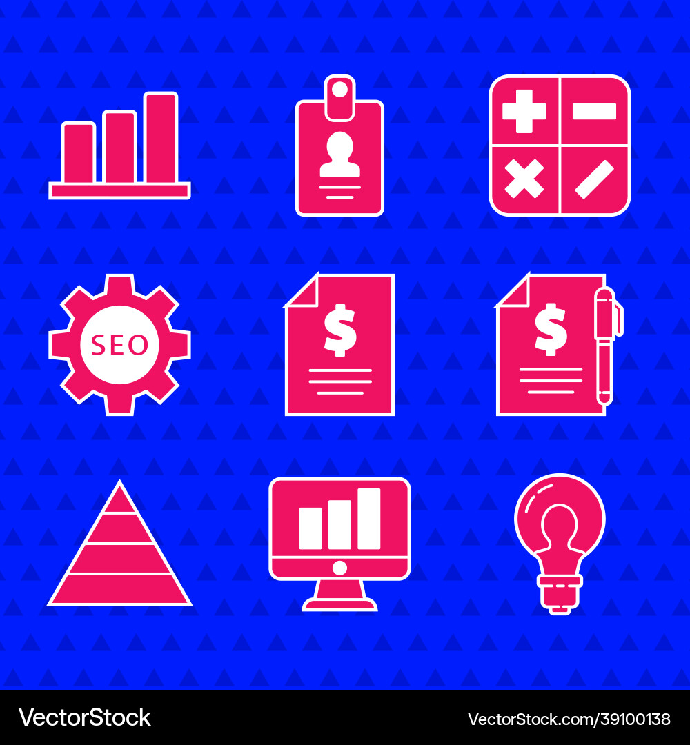 Set contract money monitor with graph chart Set contract money monitor with graph chart Vector Image