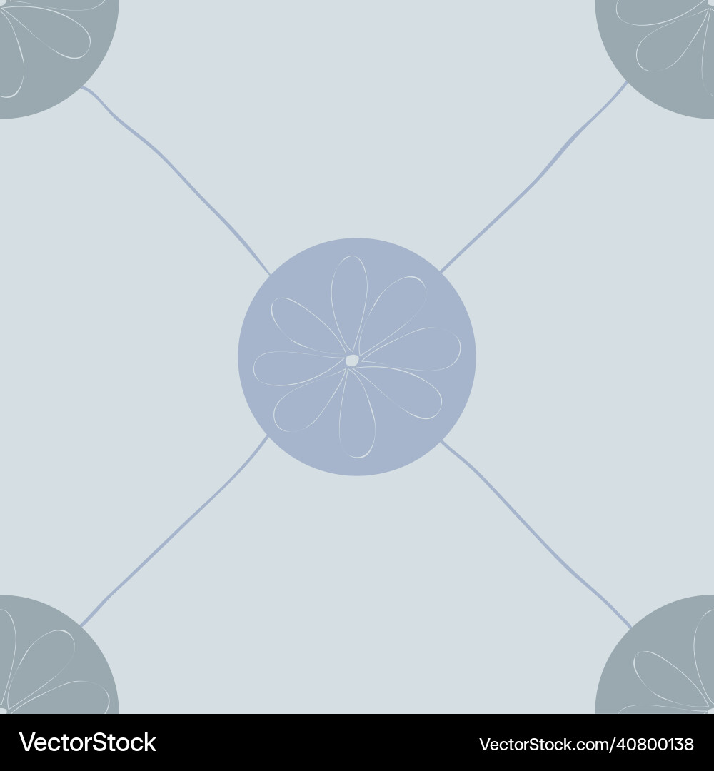 Smooth elements with a flower in the middle vector image