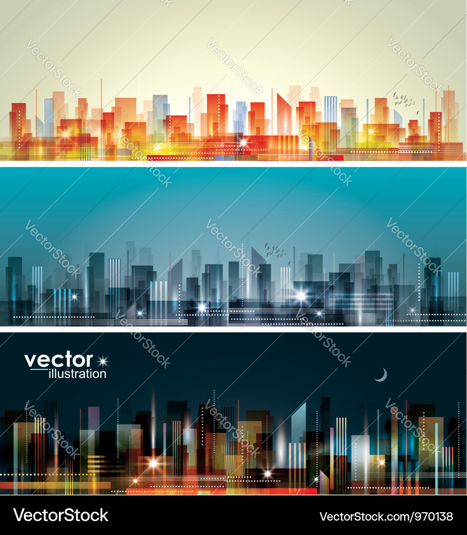 Stadt Skyline - Abstrakte Landschaft Vektorbild