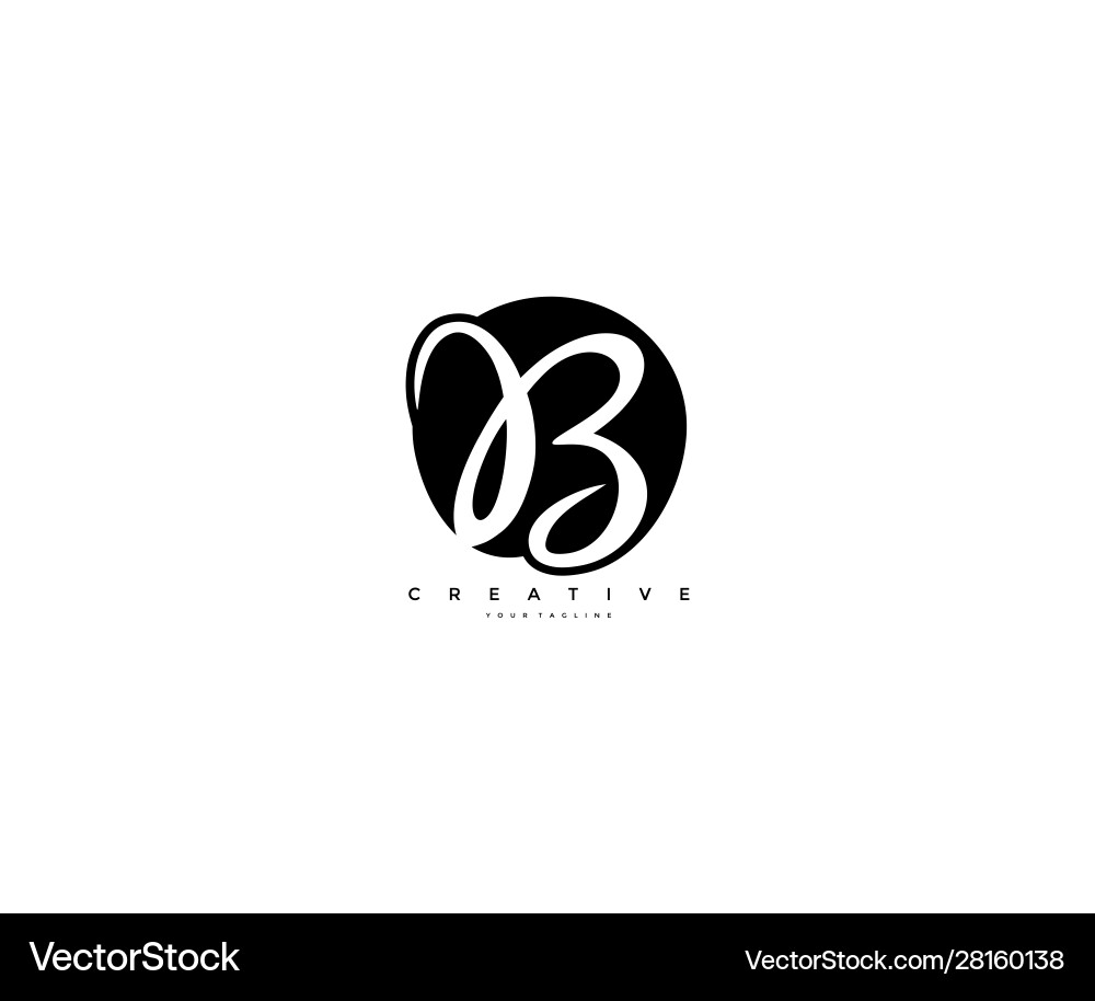 Text initial b letter monogram rounded shape Vector Image