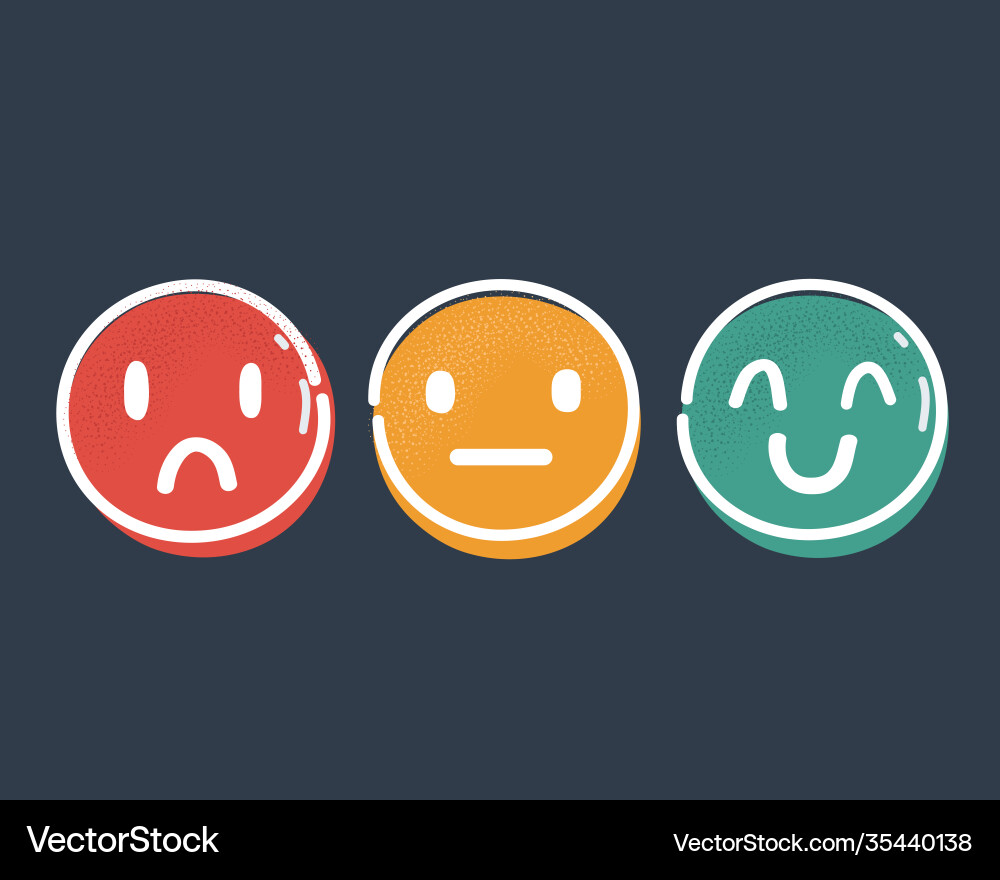 Three buttons with happy Three buttons with happy vector image