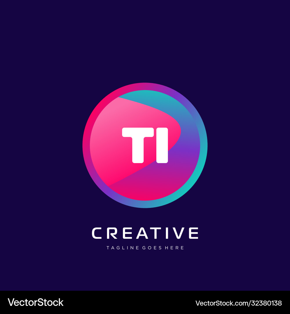 Ti initial logo with colorful template Ti initial logo with colorful template Vector Image