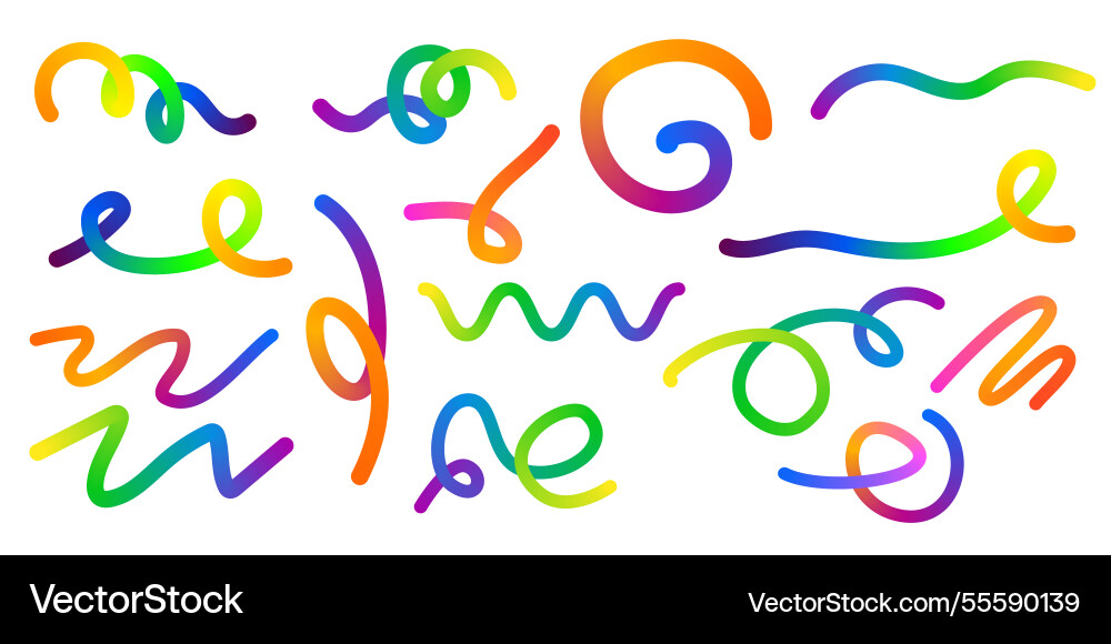 Abstract color rainbow gradient shapes set Abstract color rainbow gradient shapes set vector image