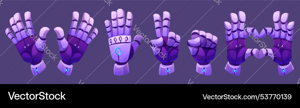 Android Roboterhand in verschiedenen Gesten Android Roboterhand in verschiedenen Gesten vektorbild