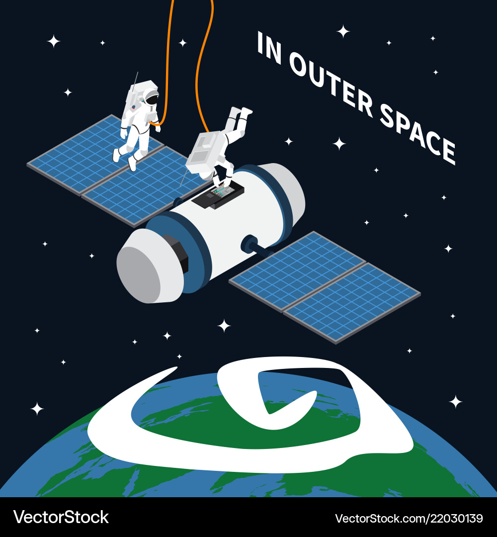Astronaut outer space background Astronaut outer space background vector image