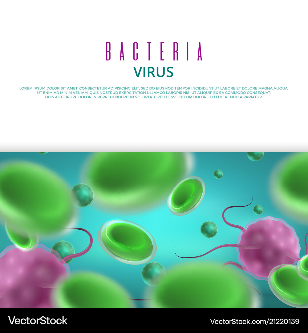 Bacteria viruses banner template Bacteria viruses banner template vector image