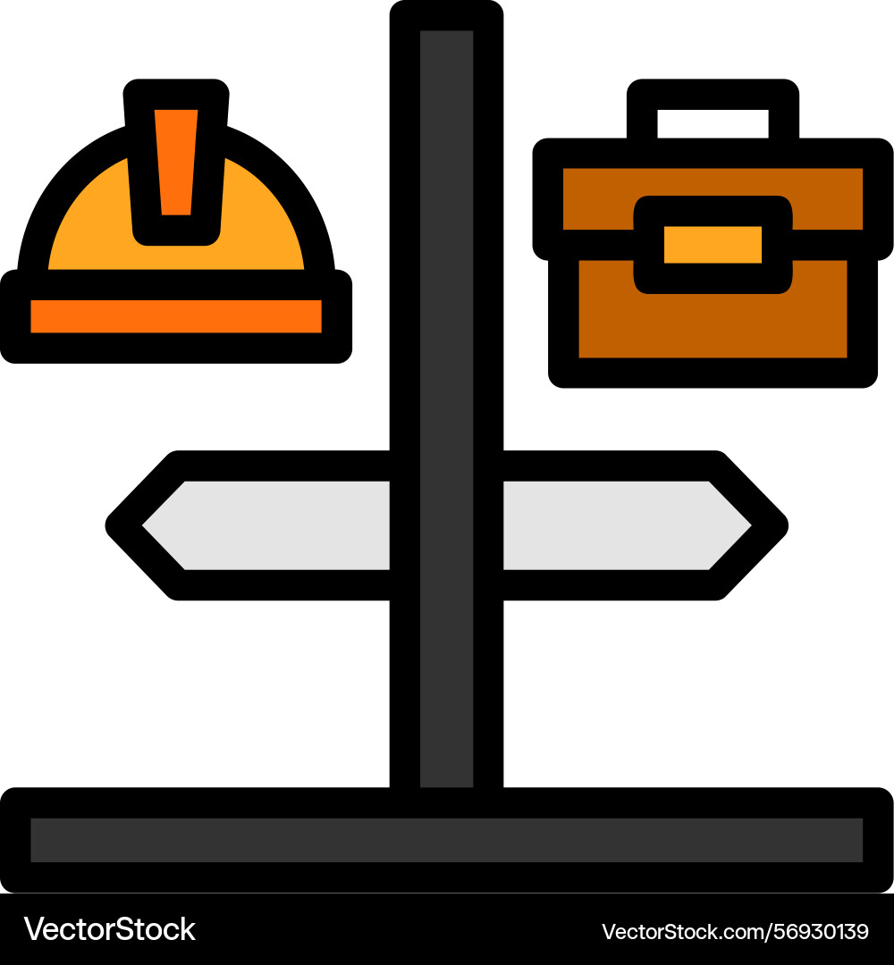 Career path line filled style icon design vector image