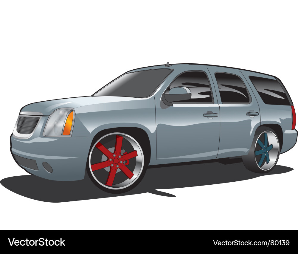Chrome Custom SUV vector image