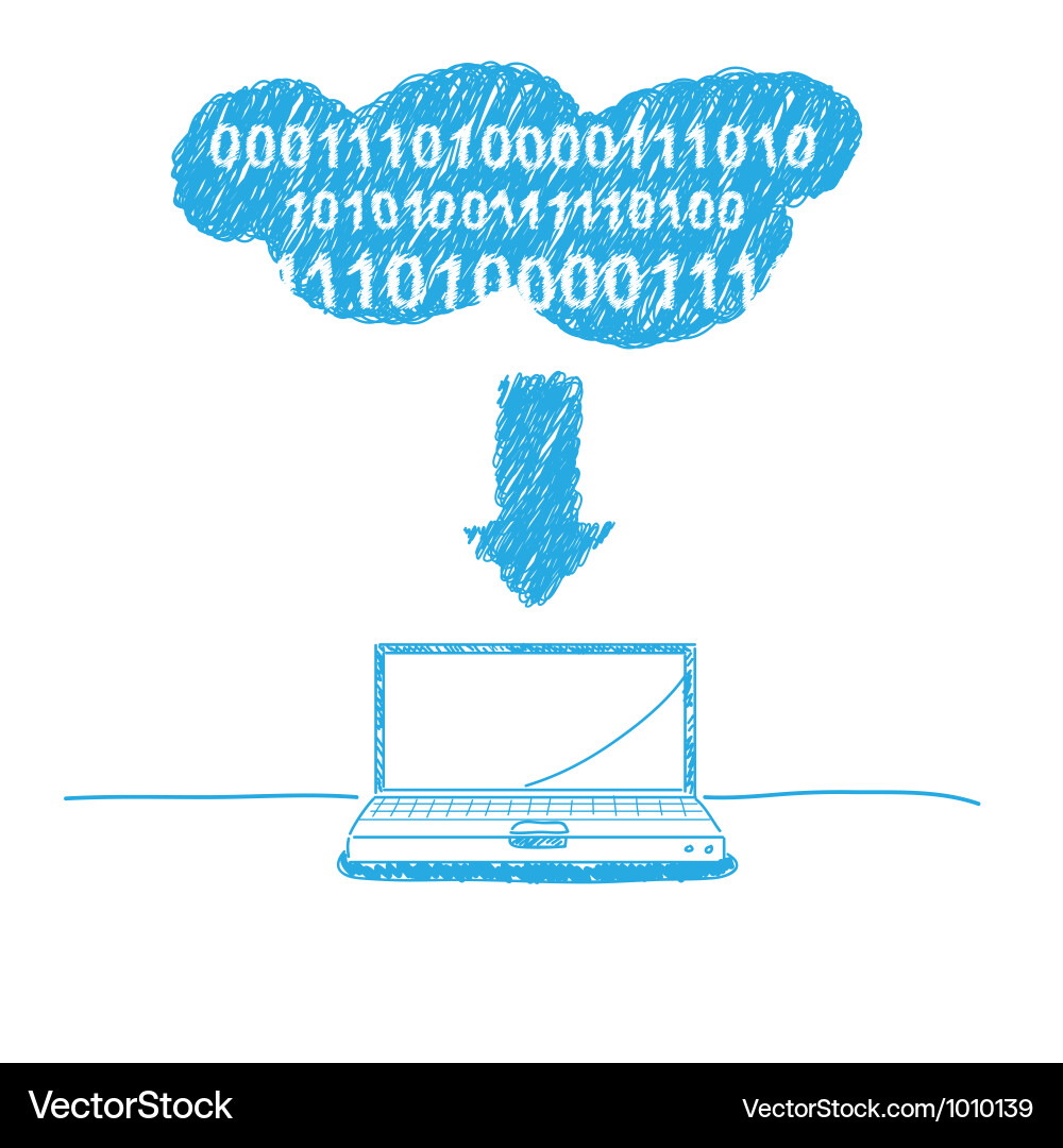 Cloud Computing Sketch Vector Image