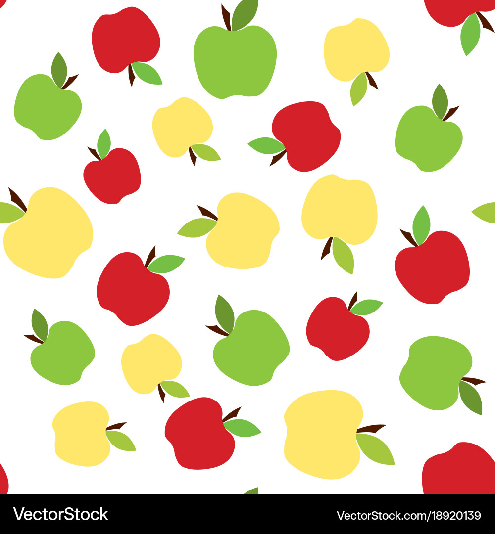 Colorful apple pattern Royalty Free Vector Image