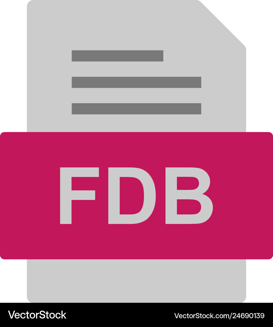 Fdb file document icon vector image