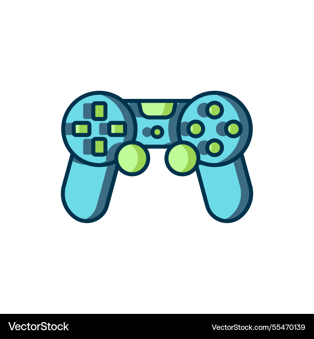 Filled outline game controller or joystick vector image