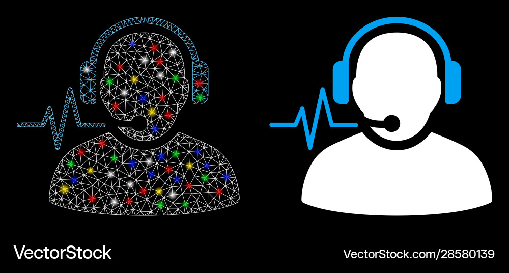 Flare mesh carcass operator signal icon with Flare mesh carcass operator signal icon with vector image