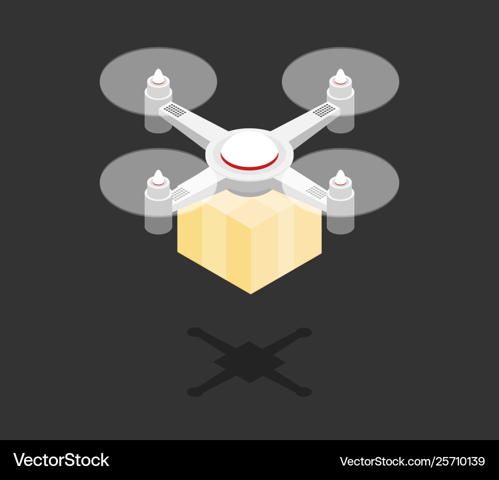 Flat isometric drone isolated on color background Flat isometric drone isolated on color background vector image
