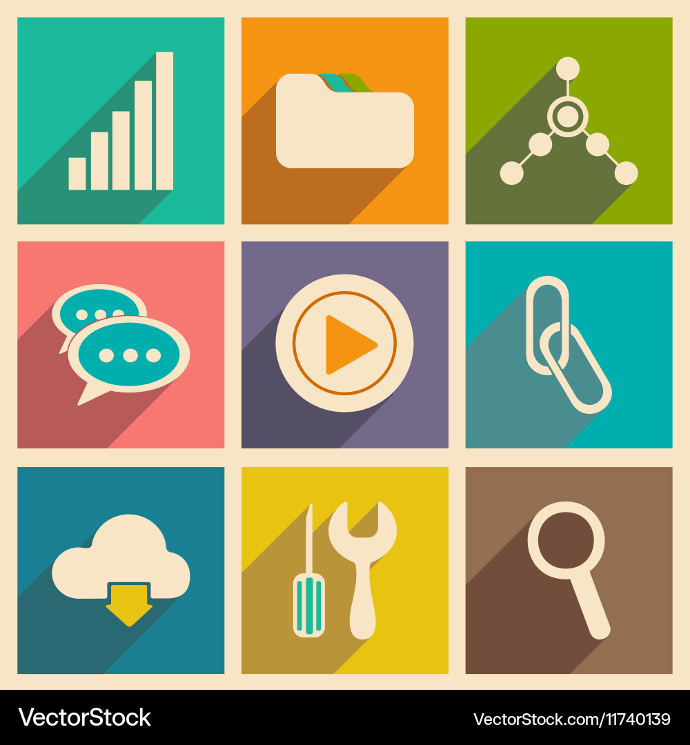 Flat with shadow concept and mobile application vector image