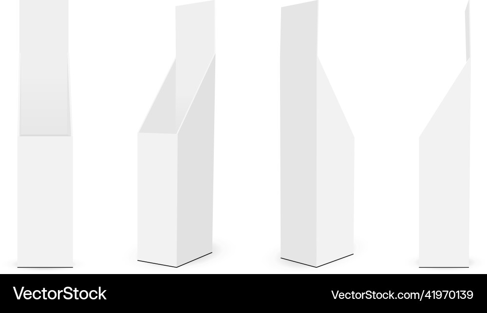 Floor cardboard display stand with various views Vector Image
